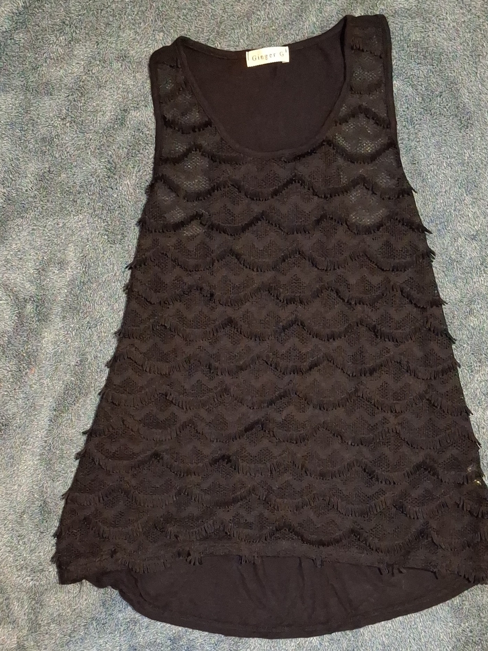 Ginger G Black Lace Overlay Tank